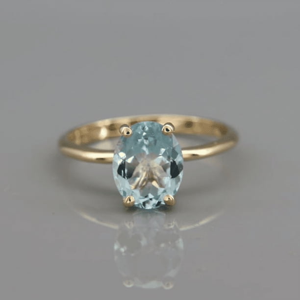 Stunning Ocean Blue Zircon Engagement Ring - 18k Gold Plated Inlaid Wedding Ring for Women - Perfect for Evening Parties and Special Occasions