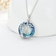 thumbnail image 2 of Collar HESHPAWS Tree of Life con Letra Inicial y Cristal Azul Dorado, 2 of 3