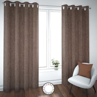 Elizabeth Peper - Set De Cortinas Textura Lino 2 Paños De 145 X 220 Cm Café
