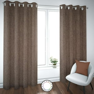 Elizabeth Peper - Set De Cortinas Textura Lino 2 Paños De 145 X 220 Cm Café