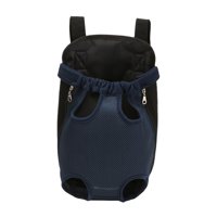 Ioensy - Pet Carrier Backpack Legs Out Bolsa De Viaje Para Perros Pequeños Gato L Azul Marino