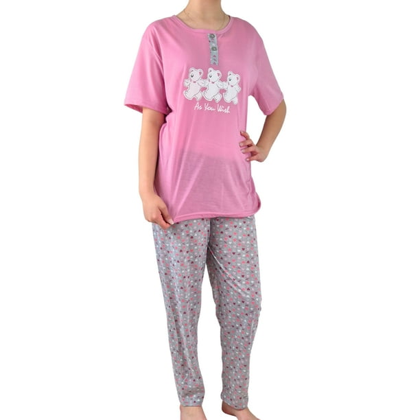 Pijama Mujer Verano Manga Corta y Pantalon 537