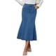 thumbnail image 1 of INSPIRE CHIC Faldas Maxi de Mezclilla para Mujeres de Cintura Alta Ajuste Casual y Acampanado Falda Larga de Jean Azul, 1 of 6