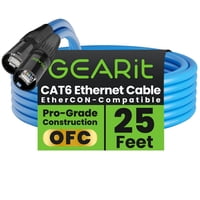 Cable Ethernet Gearit Blindado Cat6 Ethercon De 25 Pies, Azul