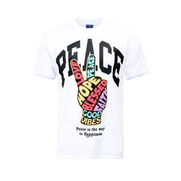 Polera Saronite Peace Hand Sign Blanco Mujer