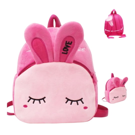 Mochila Infantil De Peluche De Conejo Rosa