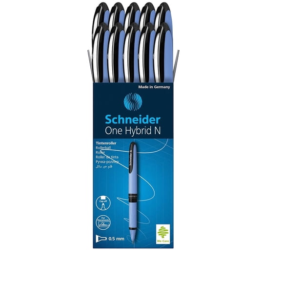 Bolígrafo Schneider One Hybrid N, 0,5 mm, tinta negra, 10 unidades