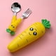 thumbnail image 1 of 1pc/1set Creative Cartoon Carrot Tableware, Children's Fork Spoon With Handle, Portable Children's Tableware, For Toddlers Kids, 1 of 3