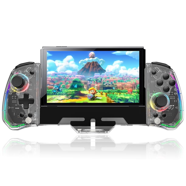 Controlador de juegos para Nintendo Switch/OLED, gamepad de una pieza para Joycons, control remoto con agarre portátil y RGB, TURBO ajustable, programación de macros, sensor de movimiento de seis ejes
