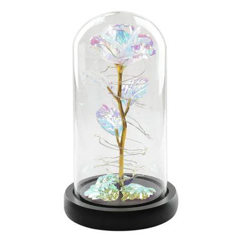 Genérico - Cúpula Cristal Lámpara Led Rosa Eterna