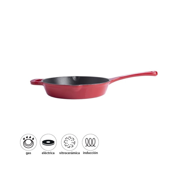 Sartén 26 Cm Fierro Rojo 1 Piezas