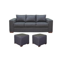 Dkora - Living Cedric 3 Cuerpos + 2 Pouf Marengo