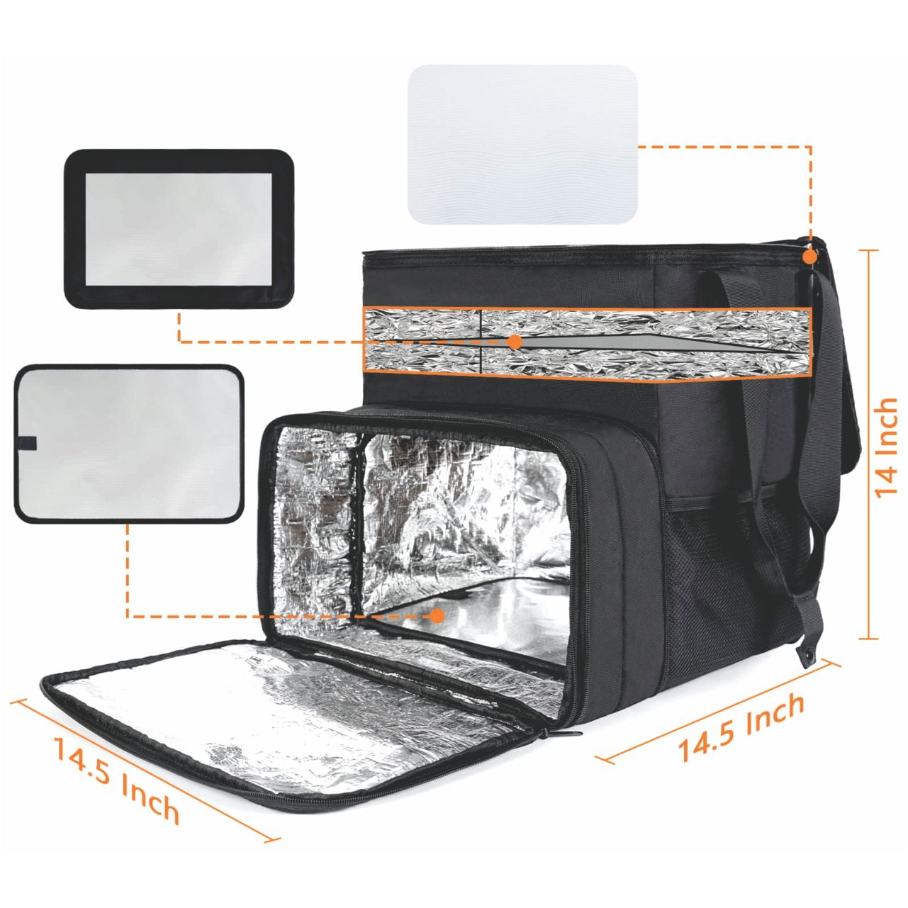 Genérico - Bolso Mochila Térmica Delivery 41 X 36 X 25+13cm - Negro