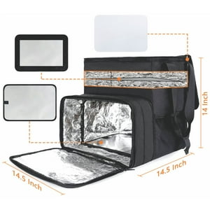 Generica - Bolso Mochila Térmica Delivery 41 X 36 X 25+13Cm - Negro