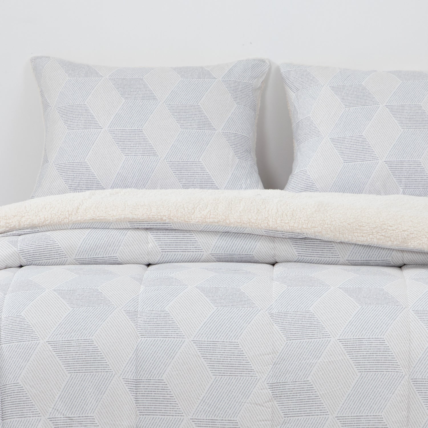 Dib - Plumon Reversible Sherpa 2 Plazas Block. Gris