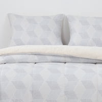 Dib - Plumon Reversible Sherpa 2 Plazas Block. Gris