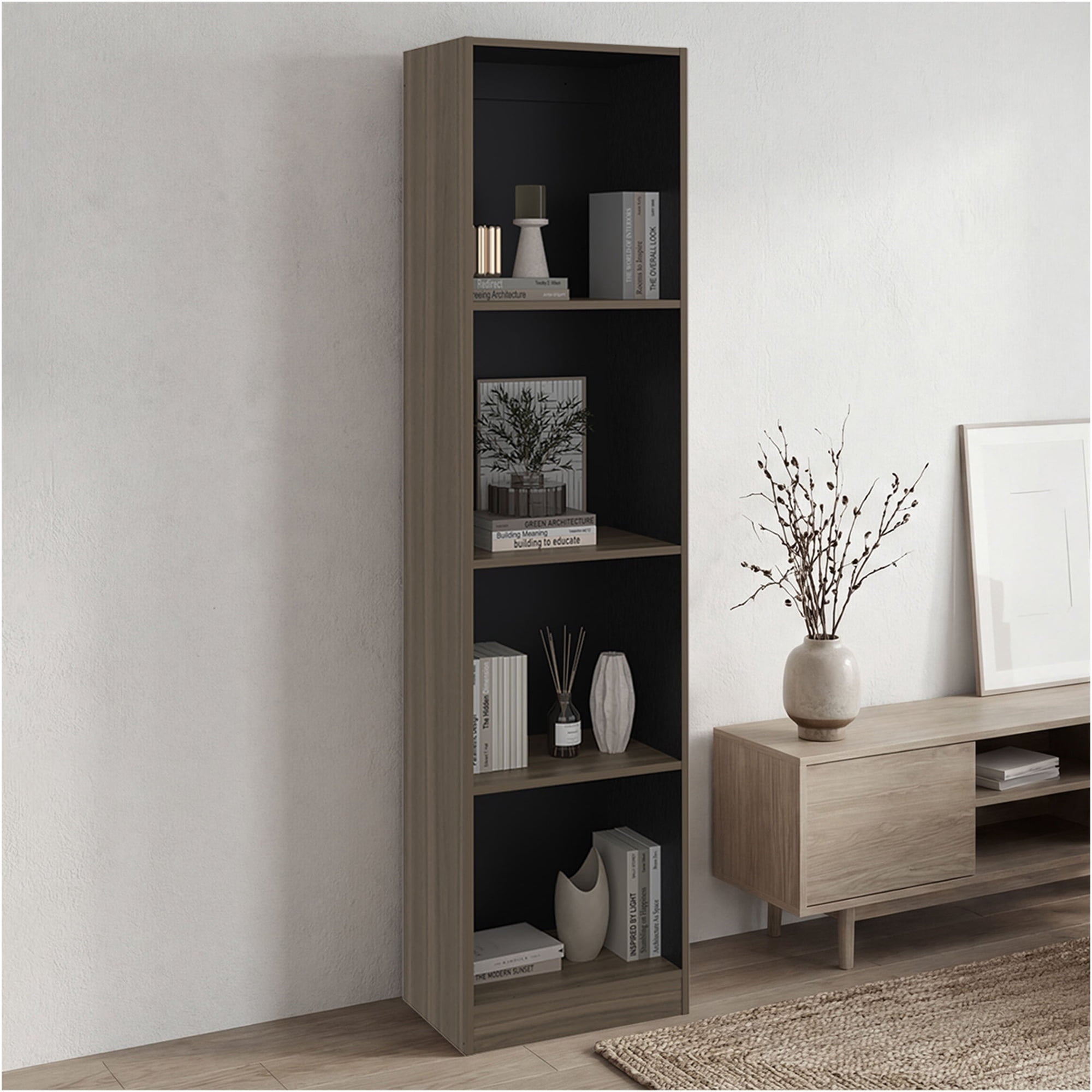 Tuhome - Estante 3 Repisas Home E2 180,6x45x29,9 Cm Avellana Y Wengue