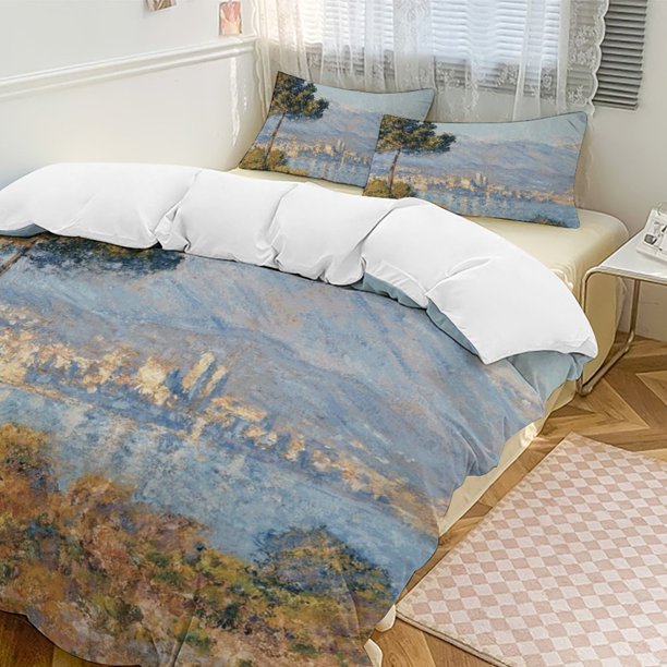 Oil Painting Style 3-Piece Twin Bed Set - Includes 1 Single Comforter And 2 Pillowcases Bedding - Fade Resistant Microfiber - Oil Painting Style
