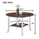 thumbnail image 3 of WOODHOMER 5-Piece Round Dining Set, 1 Table with 4 X-Back Chairs, Two-Tone Antique White & Walnut Finish, Space-Saving Kitchen & Dining Furniture, 3 of 3