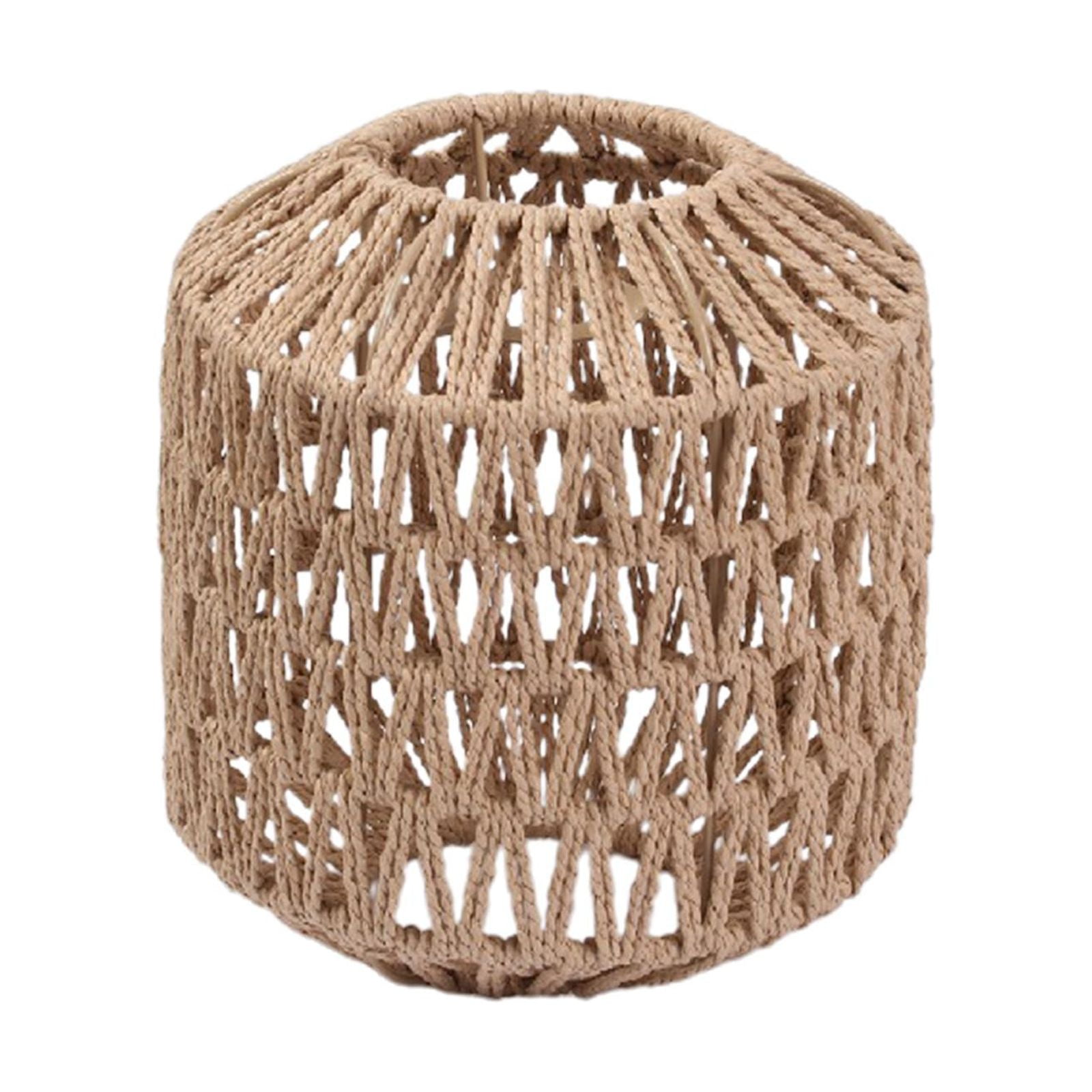 Magideal - Pantalla Colgante De Ratán De Cuerda De Estilo Retro, Decoración De La Casa Del Restaurante Del Hotel, Accesorio De Iluminación De Diseño Elegante, Re , 20,5x19x8,5 Cm 205x19x85 Cm