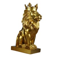 Bothyi - Estatua Moderna De Cabeza De León, Figurita De Animal, Artesanía De Resina Para Estantería De Escritorio Aureate