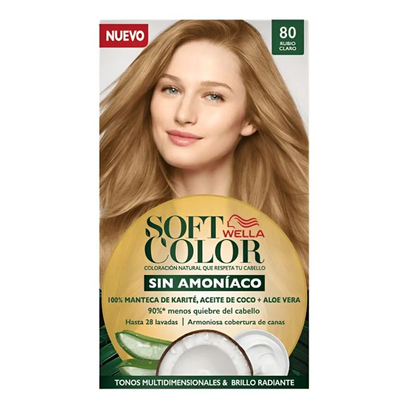 Pack 3 Tintura Wella Soft Color 80 Rubio Claro