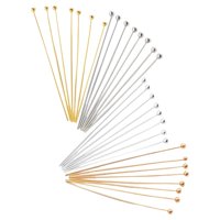 Bothyi - 200X Alfileres Con Cabeza De Bola De Metal, Punta Redonda Para Fabricación De Joyas, Accesorios De Bricolaje