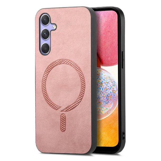 Magnetic Slim Case for Samsung Galaxy A14 with Camera Guard & Anti-Scratch Back Pink