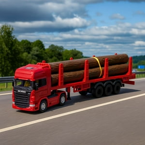Toyng - Camión Escala 1:64 Scania Logging Trailer Burdeo - Welly