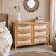 thumbnail image 2 of Cómoda "Patagua" 6 Cajones Mueble de Madera con Frentes de Lino - Natural - 120x40x90 cm, 2 of 3