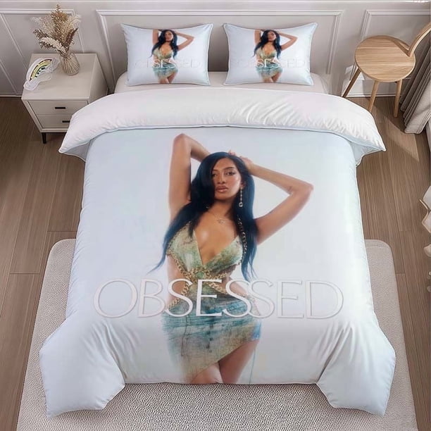 Cardi B OBSESSED Cover Theme Bedding Set Soft and Comfortable All-Season Duvet Cover and Pillowcase Set