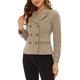 thumbnail image 4 of INSPIRE CHIC Abrigo de Invierno para Mujer de Lana Peinada con Solapa de Muesca y Doble Botonadura S Marrón Claro, 4 of 6