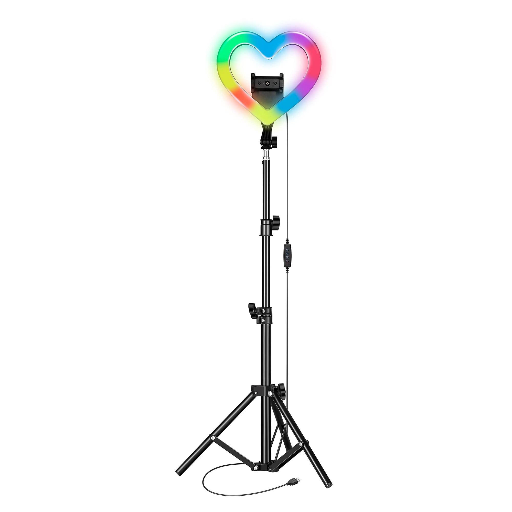 Lámpara De Anillo Supersonic Sc-2330rgb De 25 Cm En Forma De Corazón Con 148 Led Rgb