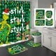 thumbnail image 1 of Juego de cortinas de ducha navideñas BATERZO con alfombras antideslizantes, color verde, 1 of 3