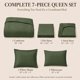 thumbnail image 2 of Juego de Edredón CozyLux Queen 7 piezas Verde Oliva, 2 of 9