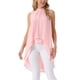 thumbnail image 1 of INSPIRE CHIC Blusas de Chifón para Mujer Cuello Simulado Sin Mangas Lazo en la Espalda Dobladillo Alto Bajo Camisa de Verano Rosa XL, 1 of 6