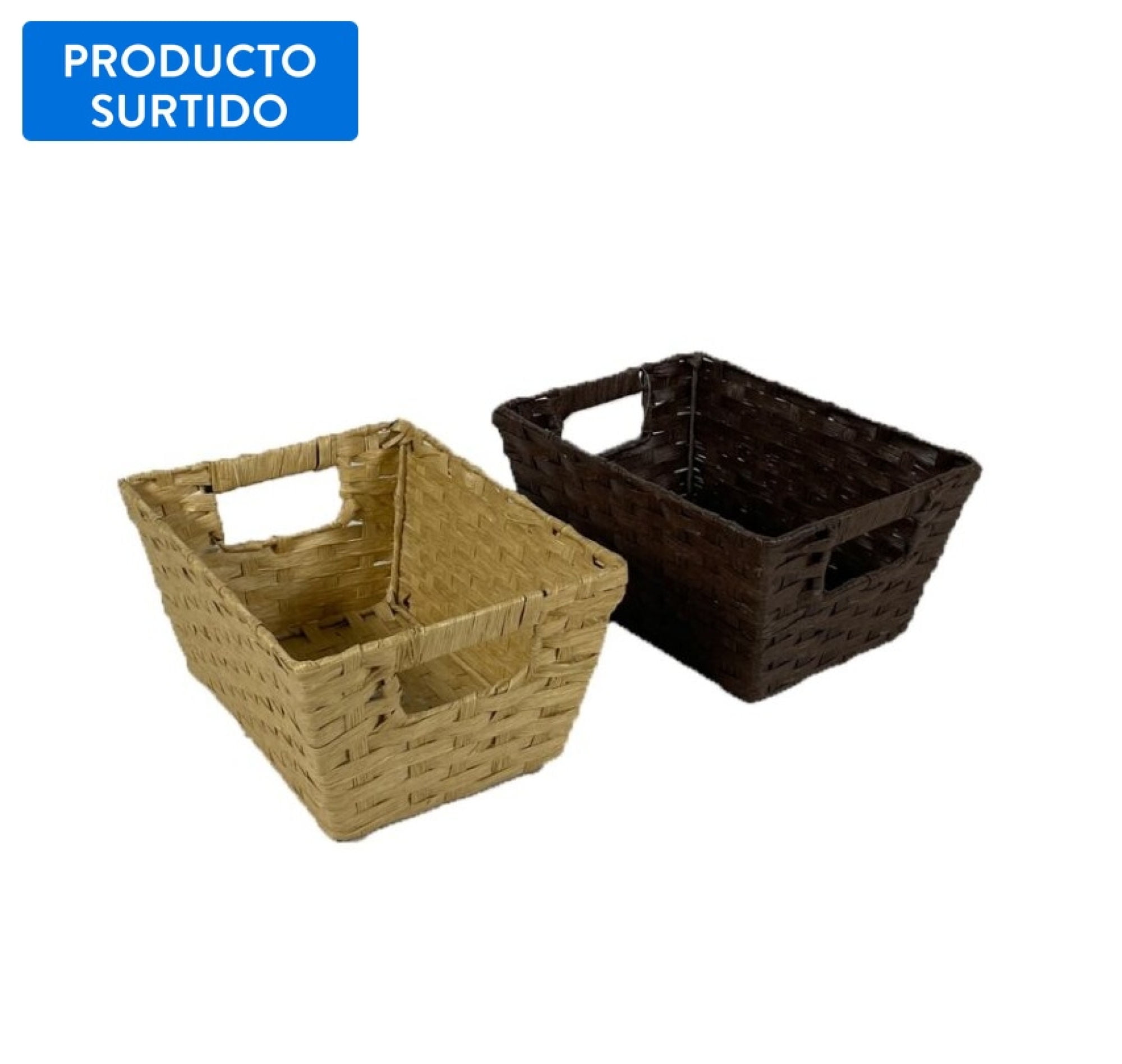 Haus - Canasto Básico 14X21 Cm Plástico Tipo Ratán Surtido