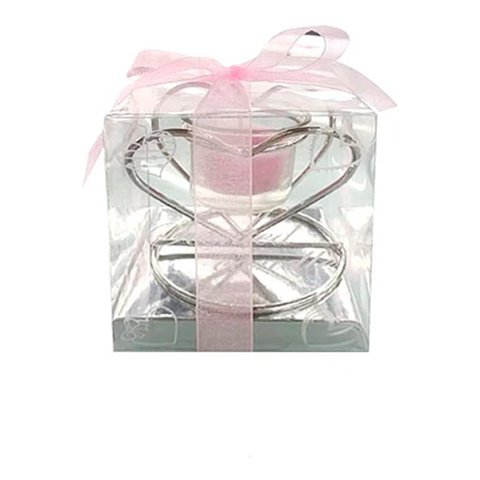 Genérico - Mini Vela Con Portavela De Corazón 8X8X9Cm