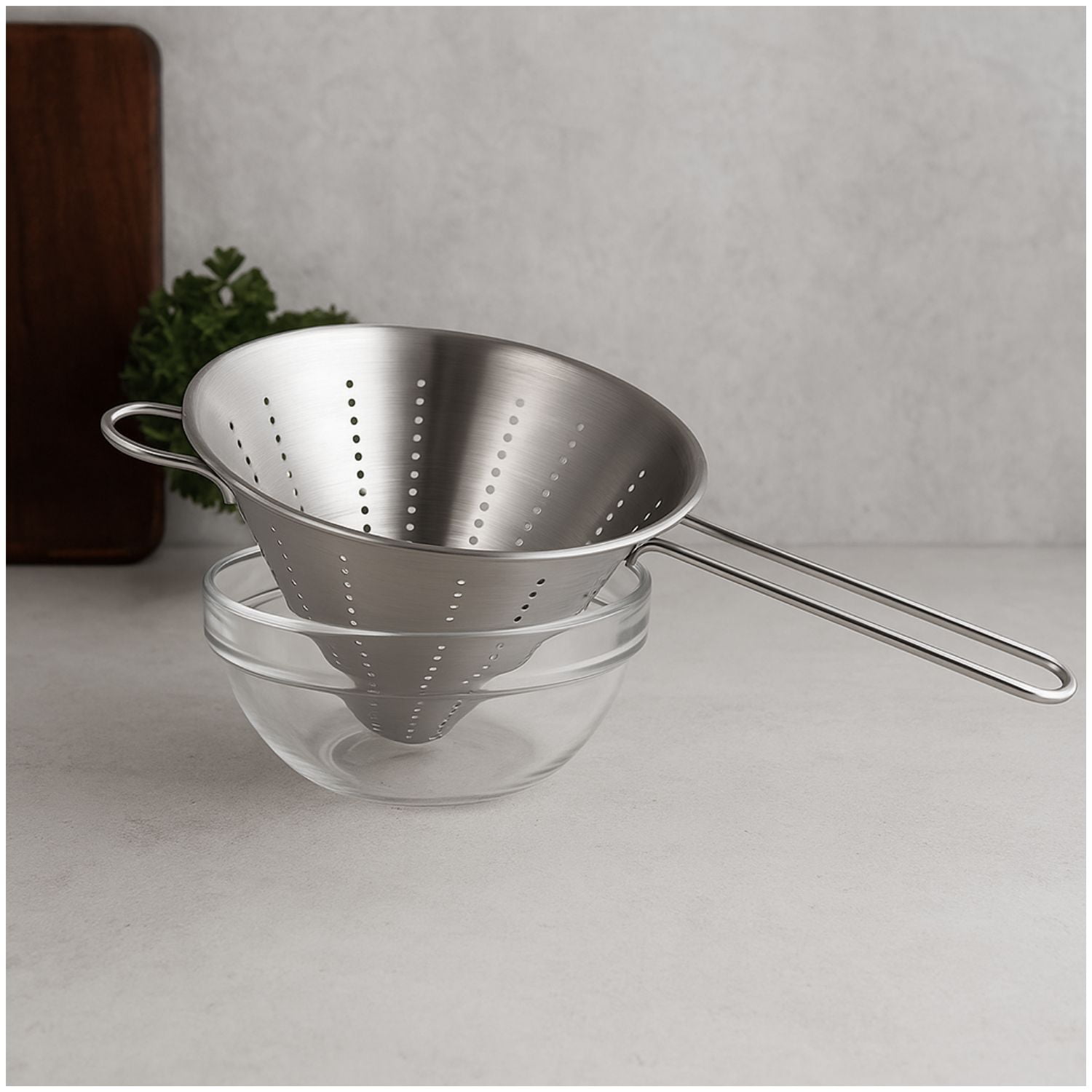 Colador Cónico De Acero Inoxidable 20cm Plateado Cuiner