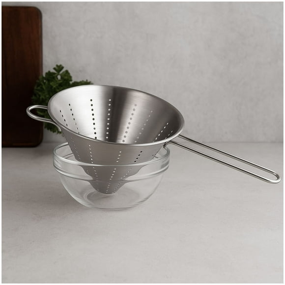 Colador Cónico De Acero Inoxidable 20cm Plateado Cuiner