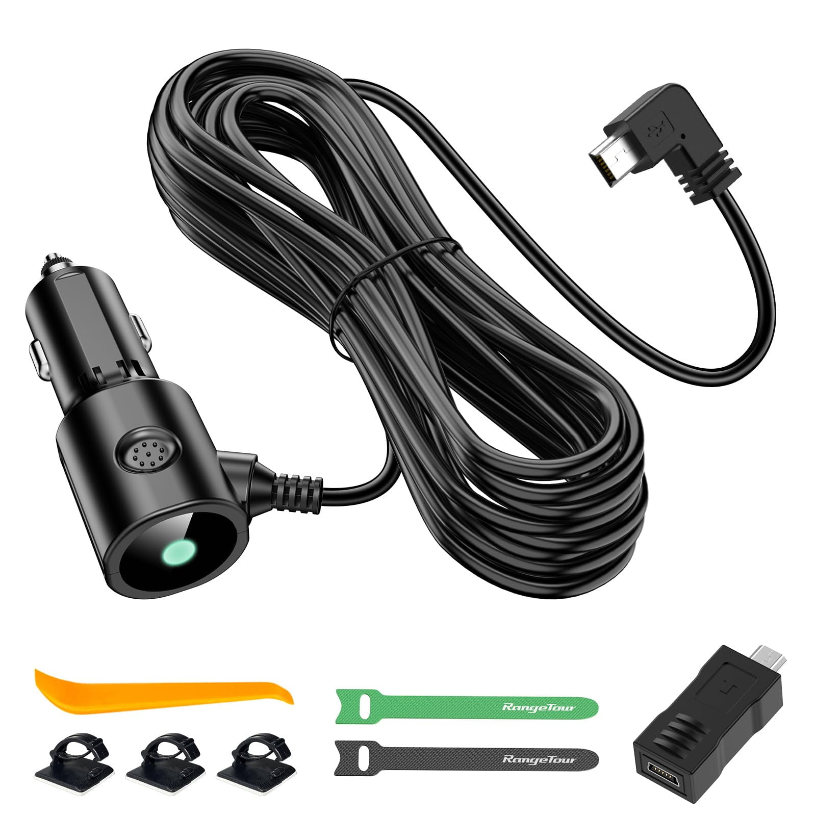 Cargador De Coche Range Tour Dash Camera Mini Usb/micro Usb De 3,5 M