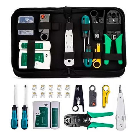 Genérico - Kit Herramientas Cableado Tester Rj45 Utp Lan Crimpeadora