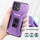 thumbnail image 2 of Funda Armada para Motorola Moto G Stylus 5G 2023 con Tapa Deslizante y Soporte Magnético Giratorio Morado, 2 of 5