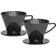 thumbnail image 1 of Cono Fino para Preparar Café por Vertido, Tamaño Número 2, Negro, Prepara de 2 a 6 Tazas, Juego de 2, 1 of 4