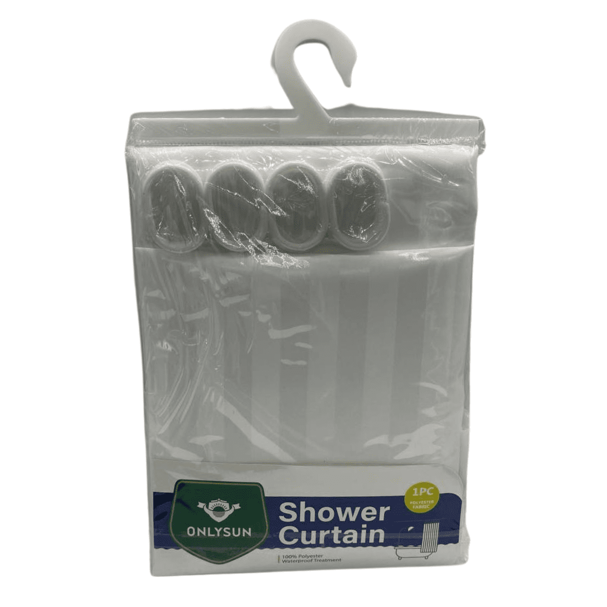 Genérico - Cortina De Ducha Blanca 100% Poliéster Con Tratamiento Impermeable - Incluye Ganchos