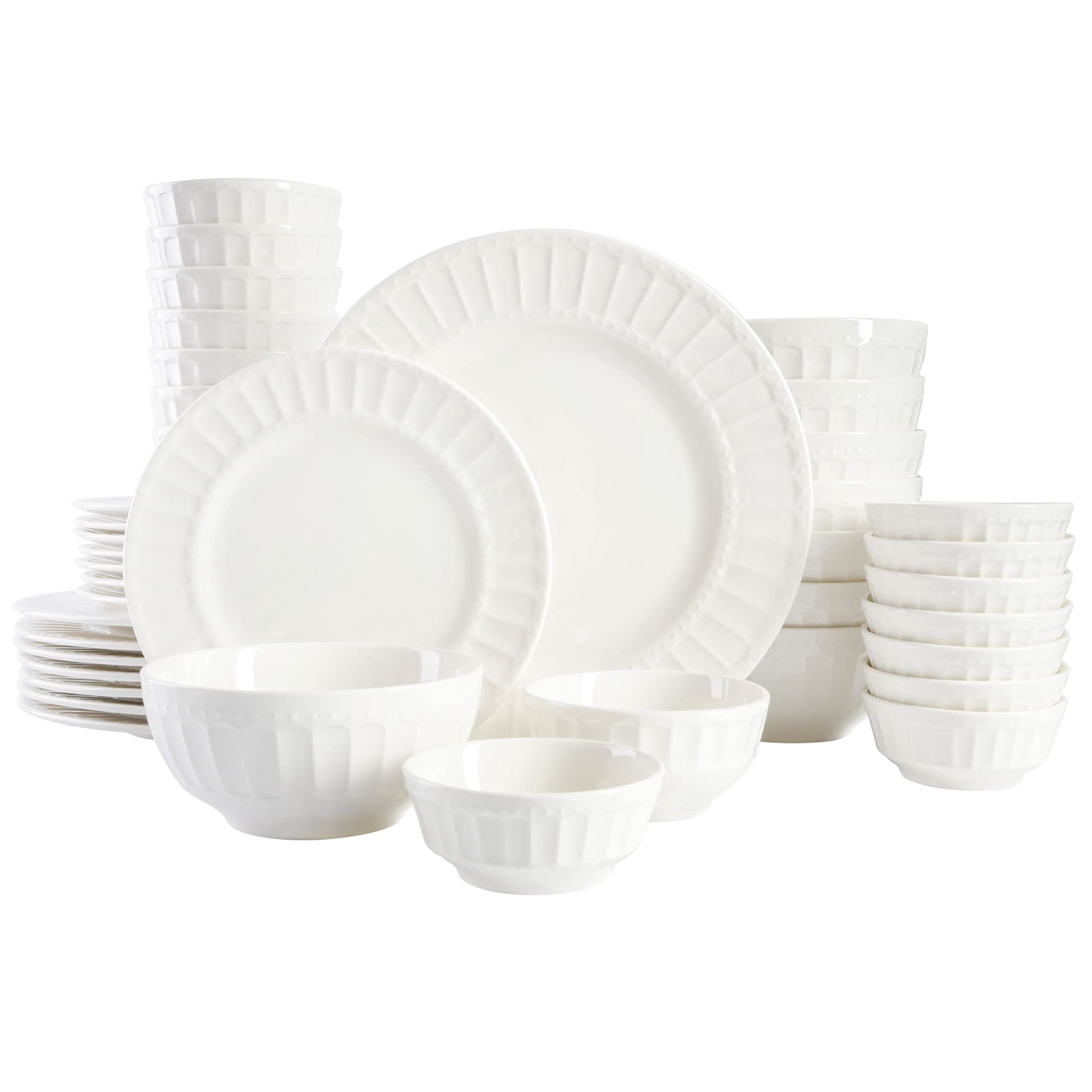 Juego De Vajilla Gibson Home Zen Buffet De Porcelana, 40 Piezas, Blanco