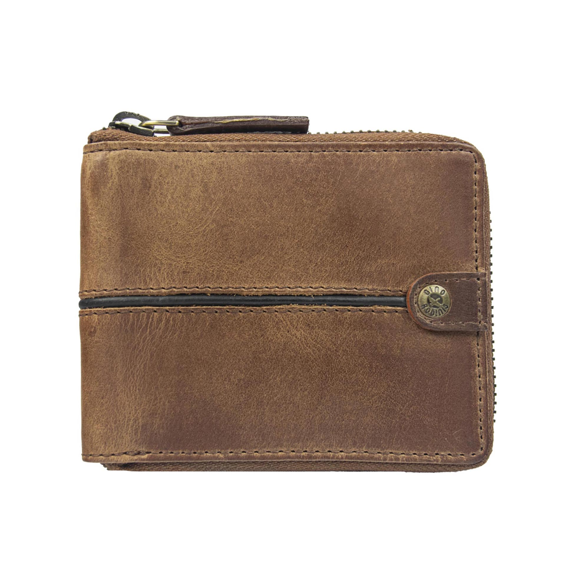 Gino Rodinis - Billetera Hombre Texas 164 Azul Camel/Marrón