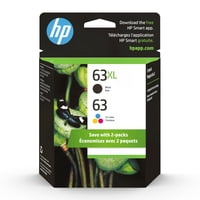Cartucho De Tinta Hp 63 Tricolor/63Xl Negro (Paquete De 2)