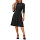 thumbnail image 2 of INSPIRE CHIC Vestido Vintage para Mujer Regreso a Clases Atuendo de Maestra Mangas 3/4 Cuello Mao Vestido de Oficina Línea A XL Negro, 2 of 6