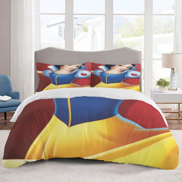 Snow White Bedding Sets Cartoon Duvet Cover Lightweight 3 Piece Bet Sets for Kids Boys Girls
